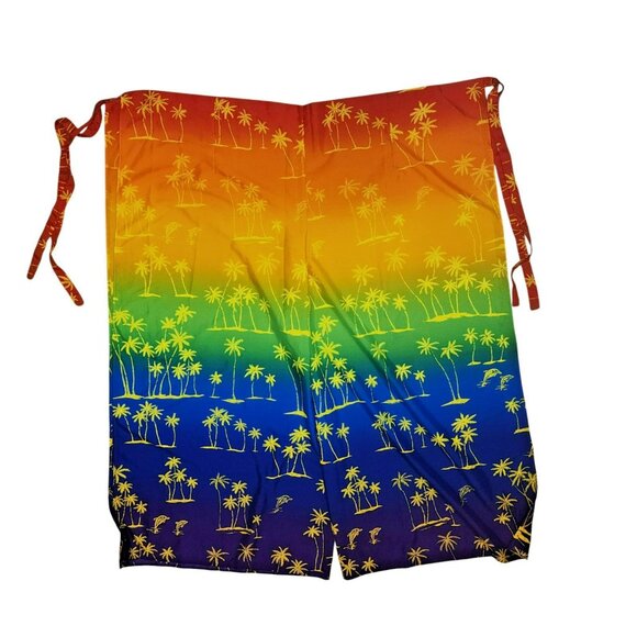 Rima Punjabi Suit M 2pc Cropped Tank + Side-Tie Pants Rainbow Palm Y2K - Picture 12 of 12